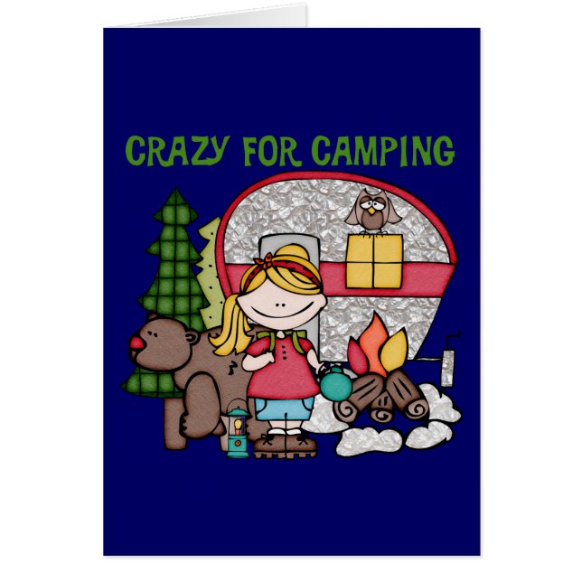 Fille blonde folle pour camper (Devant)