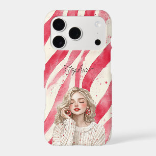 Fille Blonde Rayures Rouges Bonbon