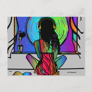 FILLE BOHO Cartes postales