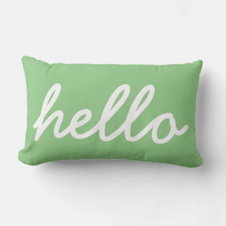 Fille Bonjour Mint Typographie Lumbar Coussin