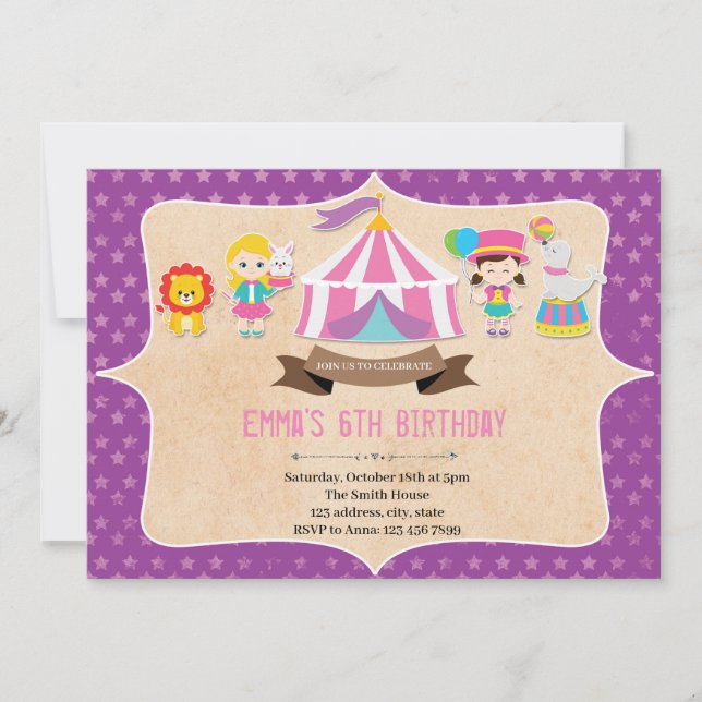 Fille Carnaval Annival Fête Invitation (Devant)
