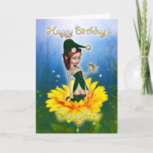 Fille, Carte Anniversaire - Imaginaire Mignonne El