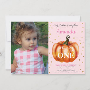 Fille Citrouille Automne Anniversaire Invitation O