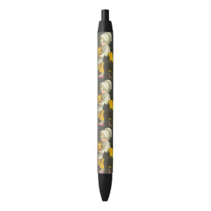Fille Citrouille Chat noir Stylo Halloween Vintage