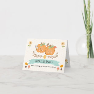 Fille Citrouille Twins Merci Cartes