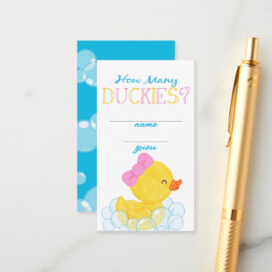 Fille Combien De Duckies Party Jeu Guess Cartes