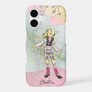 Fille cool avec cheveux blond Nom Or