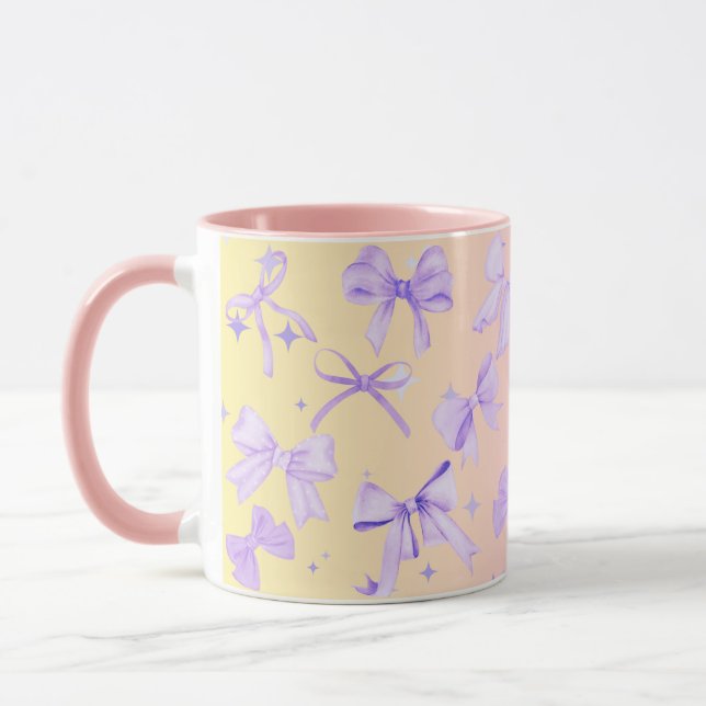 Fille Coquette Kawaii Pink Bow Mug Ombre Pink (Gauche)