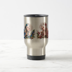 Fille Couronne de Fleurs Bohème Mug de Voyage