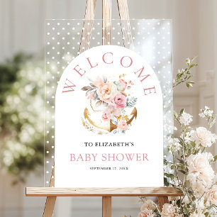 Fille d'ancre florale Arche Baby Shower Bienvenue