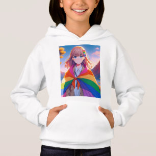 Fille d'anime avec cape LGBTQIA+  
