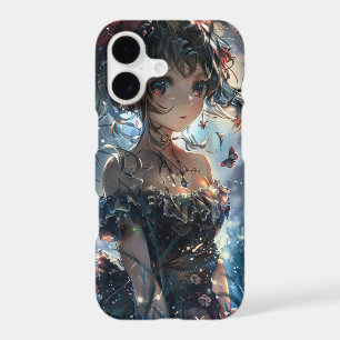 Fille d'anime de fantasy dans un jardin enchanté