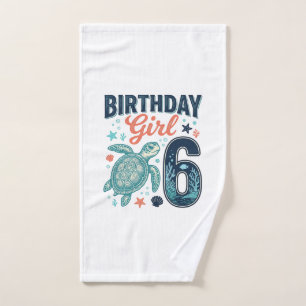 Fille d'anniversaire 6 Tortue de mer Conception ve
