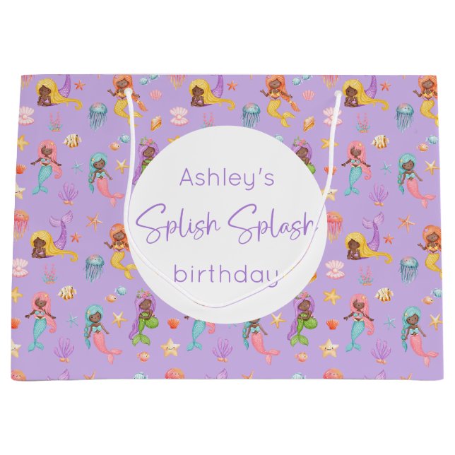 Fille d'anniversaire grand sac cadeau (Devant)