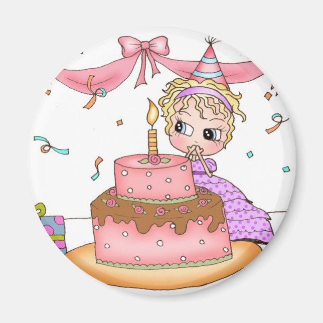 Fille d'anniversaire - Magnet (Devant)
