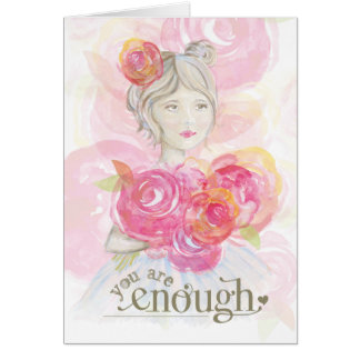 Fille d'aquarelle avec le _de fleurs vous êtes