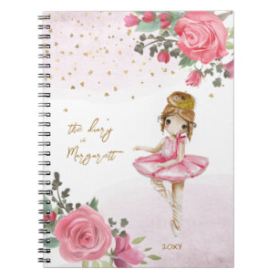 Fille de ballet Journal intime floral rose quotidi