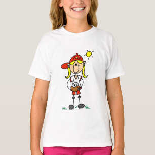 Fille de baseball avec T-shirts et cadeaux de gant