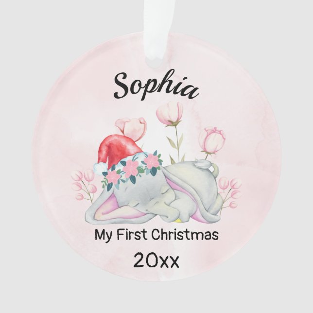 Fille de bébé Mon premier Noël 2023 Personnalisé (devant)