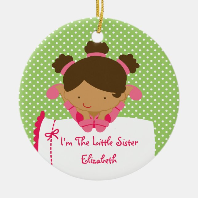 Fille de bonbon à ornement de Noël de petite soeur (Devant)