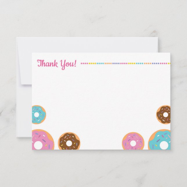 Fille de Donut Party - Carte de note Merci (Devant)