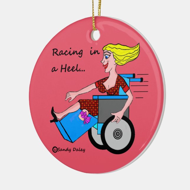 Fille de fauteuil roulant en ornement d'amputé de (Gauche)
