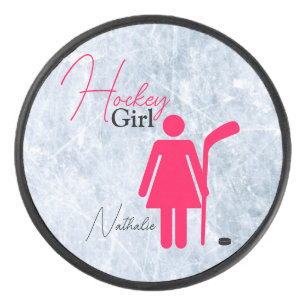 Fille de hockey rose vif