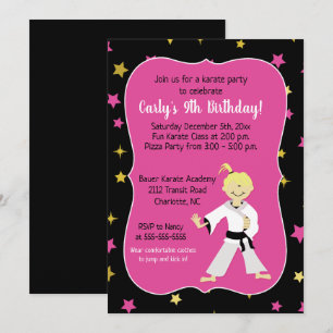 Fille de karaté Invitations d'anniversaire