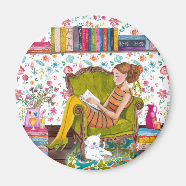 Fille de lecture | Magnet (Devant)
