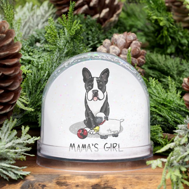 Fille de maman #2 Boston Terrier (noir) - Chien mi (Hiver)
