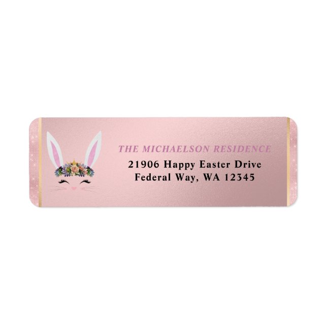 Fille de Pâques Blush Lapin Floral Rose (Devant)
