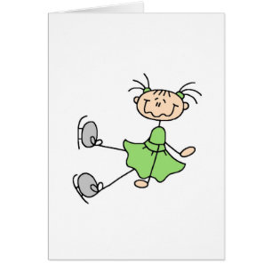 Fille de patinage de glace dans la carte verte