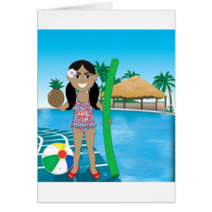 Fille de Piscine Hawaïenne