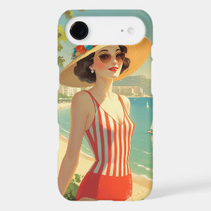 Fille de plage de style vintage Cote D'Azur
