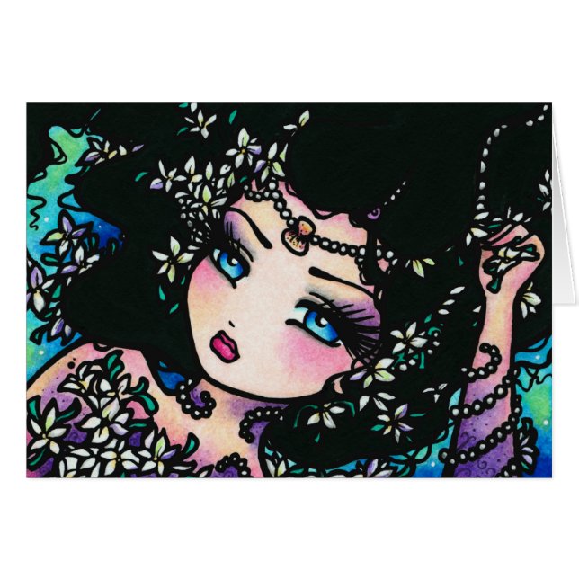 Fille de sirène d'imaginaire de fleur de ressort (Devant horizontal)