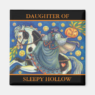 FILLE DE SLEEPY HOLLOLOWEEN MAGNET Carré