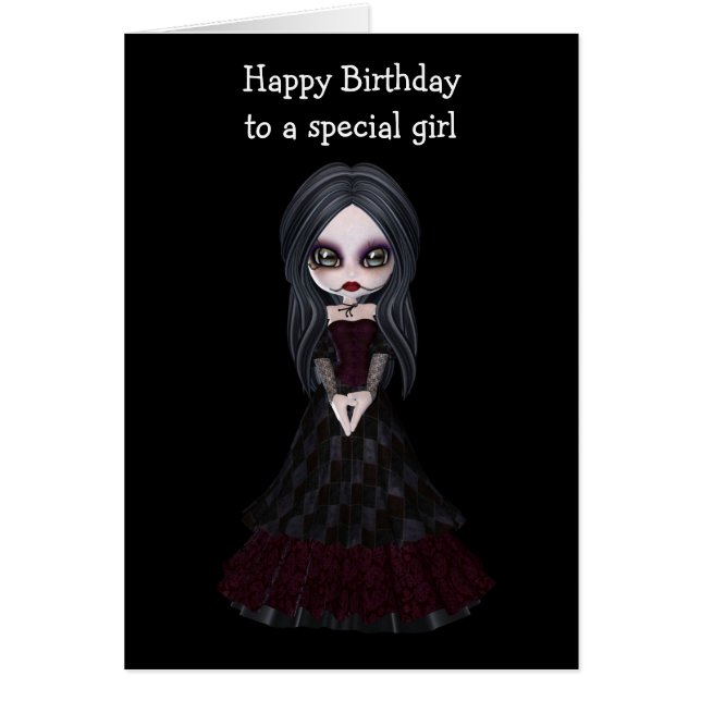 Fille de style de Steampunk portant la robe noire (Devant)