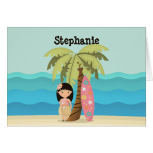 Fille de surfer hawaïenne