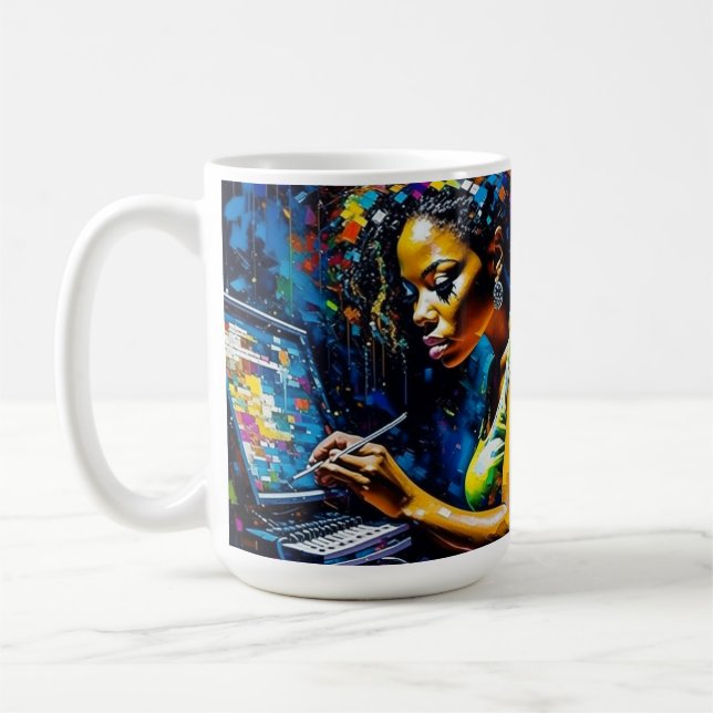 Fille de travail - Tasse de café (Gauche)