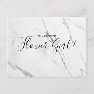 Fille d'honneur de mariage   Carte postale en marb