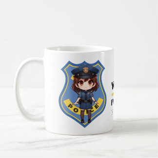 Fille d'officier de police de Kawaii - Café Mug