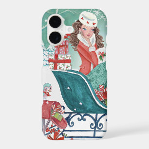 Fille du traîneau de Noël cosy Vacances d'hiver