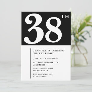 Fille Elegant 38e anniversaire invitation Chic Sim