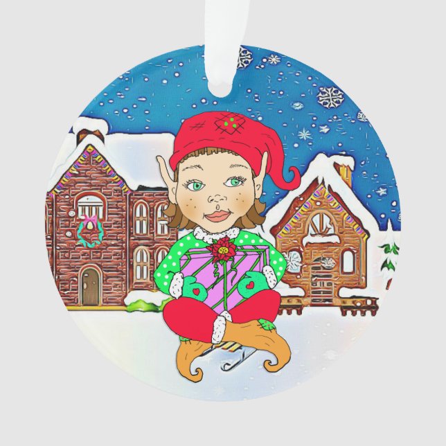 Fille Elf Whimsical Noël personnalisé (devant)