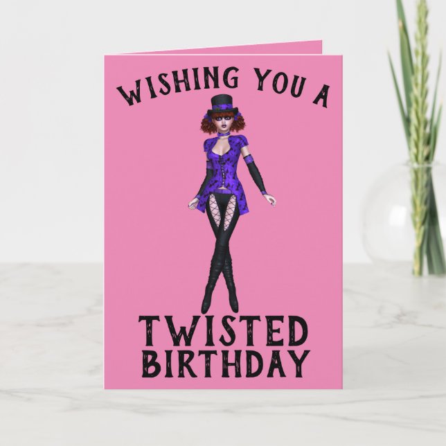 FILLE ÉMOO GOTHIQUE, CARTES D'ANNIVERSAIRE TORDUES (Devant)