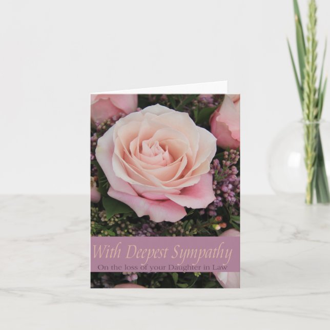Fille en droit perte Carte rose de sympathie (Devant)