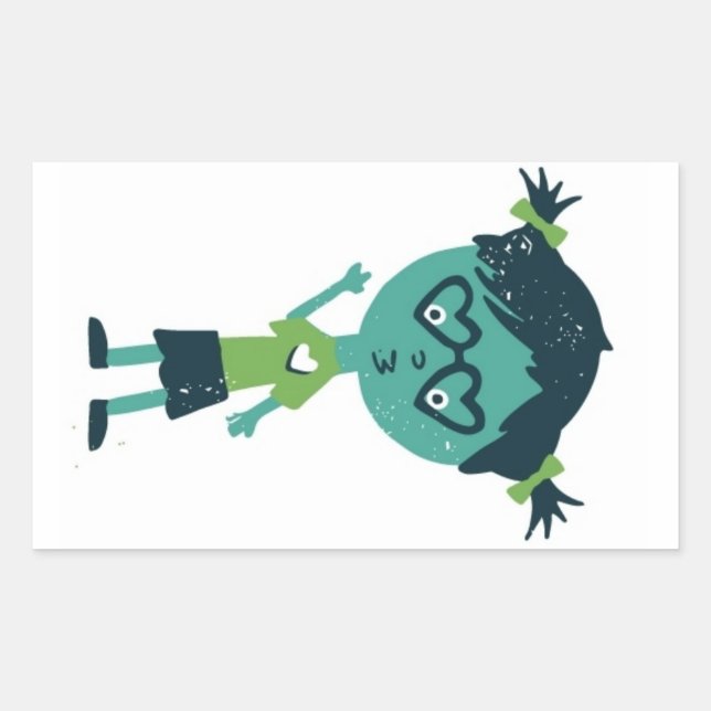 Fille en lunettes autocollant (Devant)