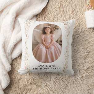 Fille en or rose Coussin décoratif pour 5ème anniv