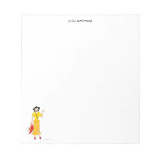 Fille en robe jaune Bloc-notes