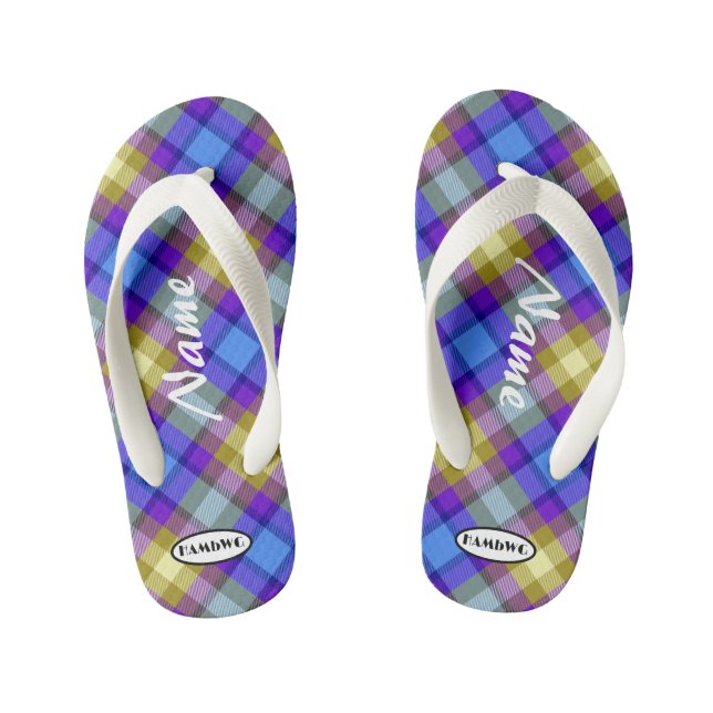 Fille en tongs plaid HAMbWG Flip Flops (Semelle)